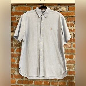 Ralph Lauren Classic-Fit Button-Front Solid Chambray Shirt Size XL